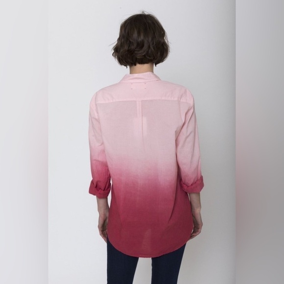 Xirena / Beau Ombre Cotton Poplin Button Up shirt horizon ombré red pink small s - Picture 5 of 10